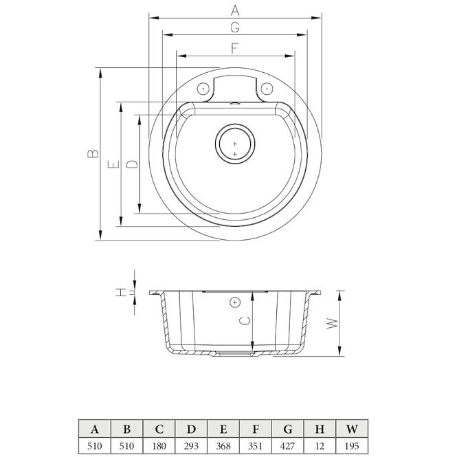 Sudoper 1 korito 510x510 bijeli