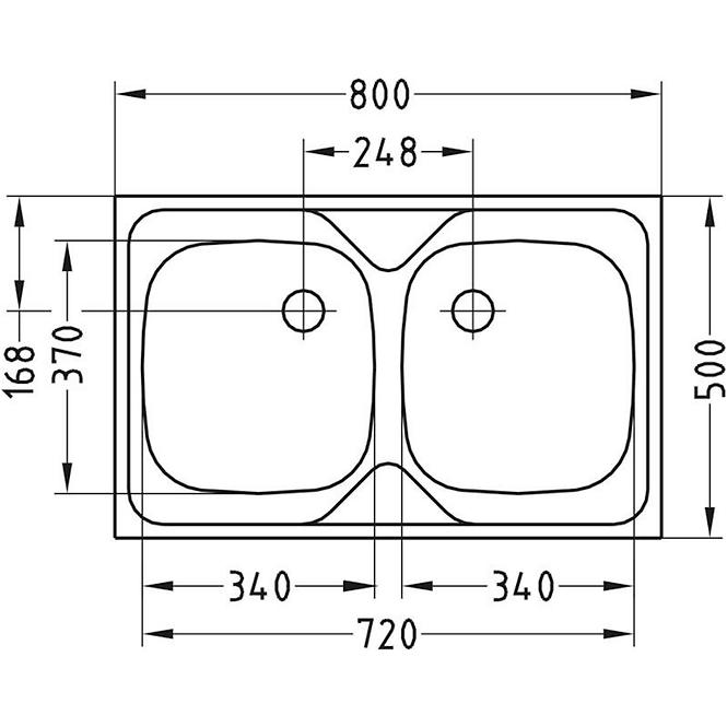 Sudoper 2 korita 80/50+sifon