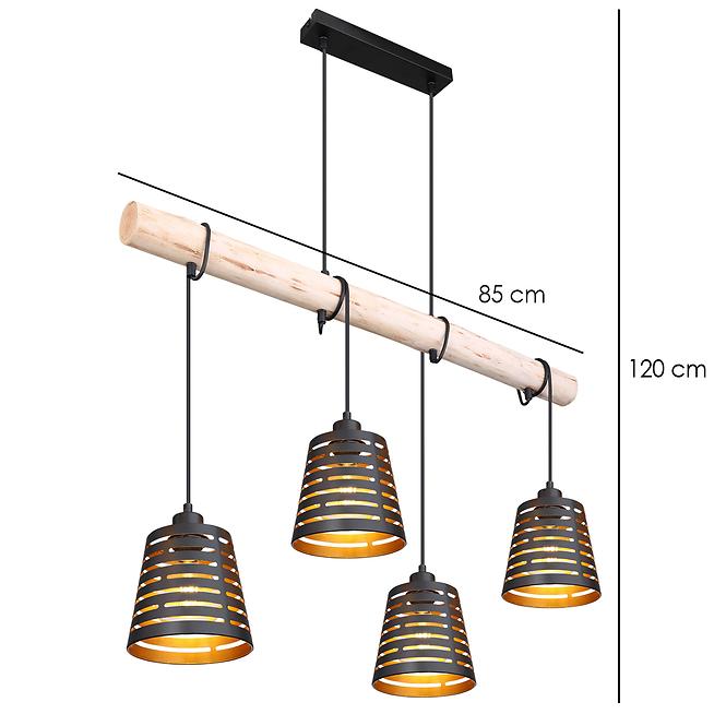 LAMPA 15451-4H CRNO-ZLATNI DRVO LW4