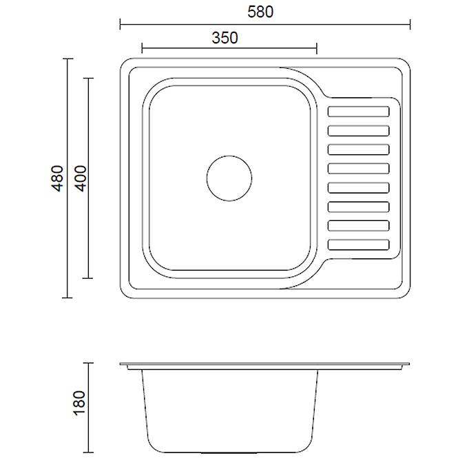 Sudoper kewin 116 580x480x180 saten