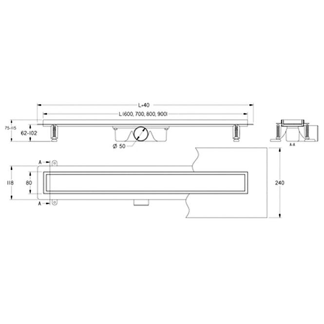 Linearni odvod ABS gold 700