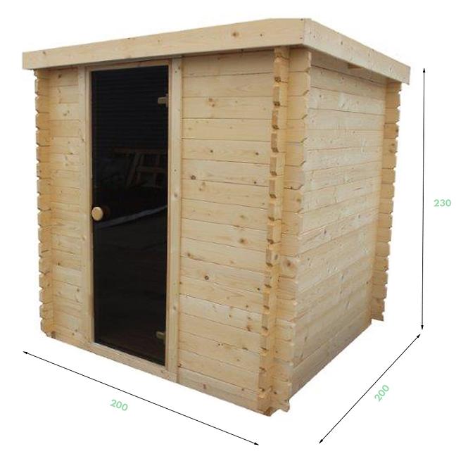 Vanjska sauna kvadratna 2x2 m