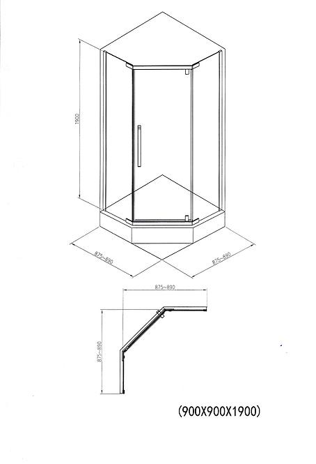 Tuš Toto 90x90x190 Ch