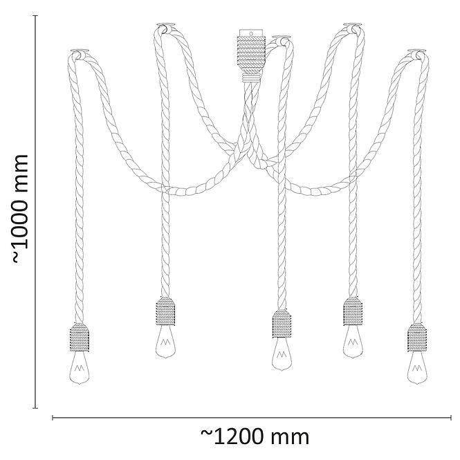 Svjetiljka Rope 312921 E27x5 LW5