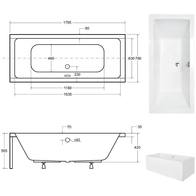 Kada Quadro 180/80 s nogicama