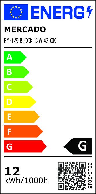 Panel Led Block 12W 4200K kvadrat crni