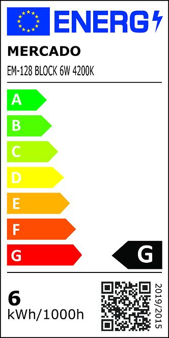 Panel Led Block 6W 4200K kvadrat crni