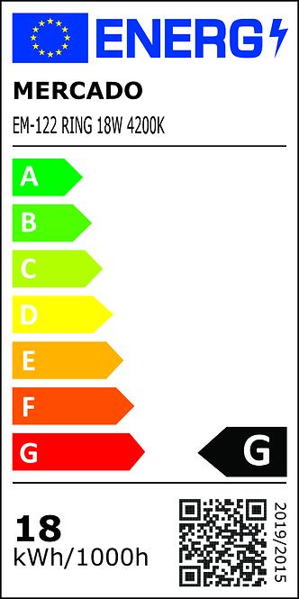 Panel Led Ring 18W 4200K okrugli crni