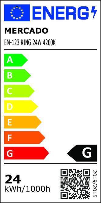 Panel Led Ring 24W 4200K okrugli crni