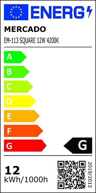 Panel Led Square 12W 4200K kvadrat crni