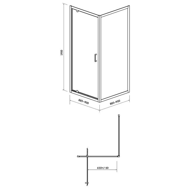 Kvadratna tuš kabina 90x90x190