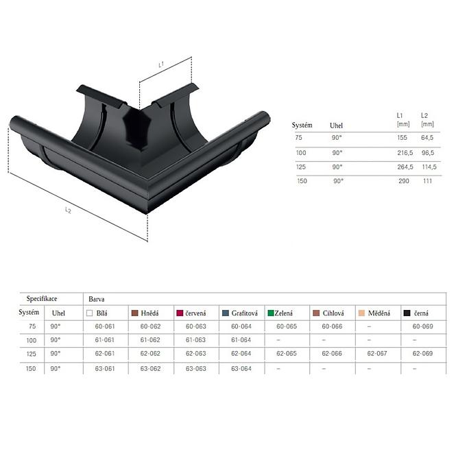 Vanjski kut 100 mm Bryza bijeli