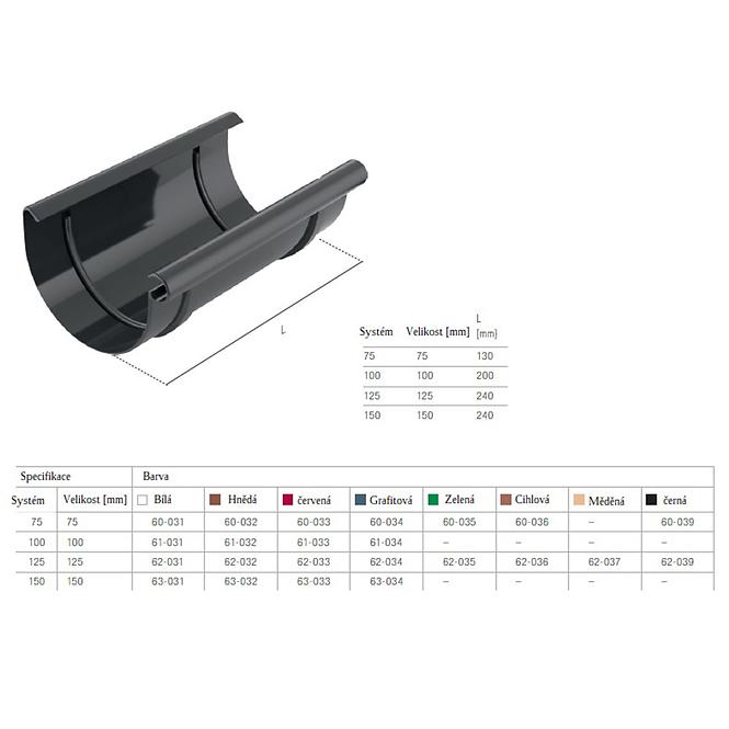 Spojnica za oluke  125 mm Bryza grafit