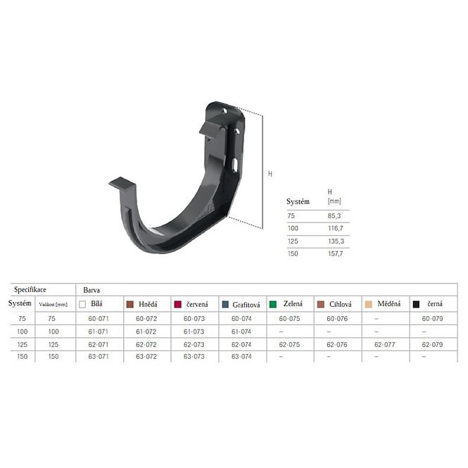 Nosač oluka  125 mm Bryza crveni