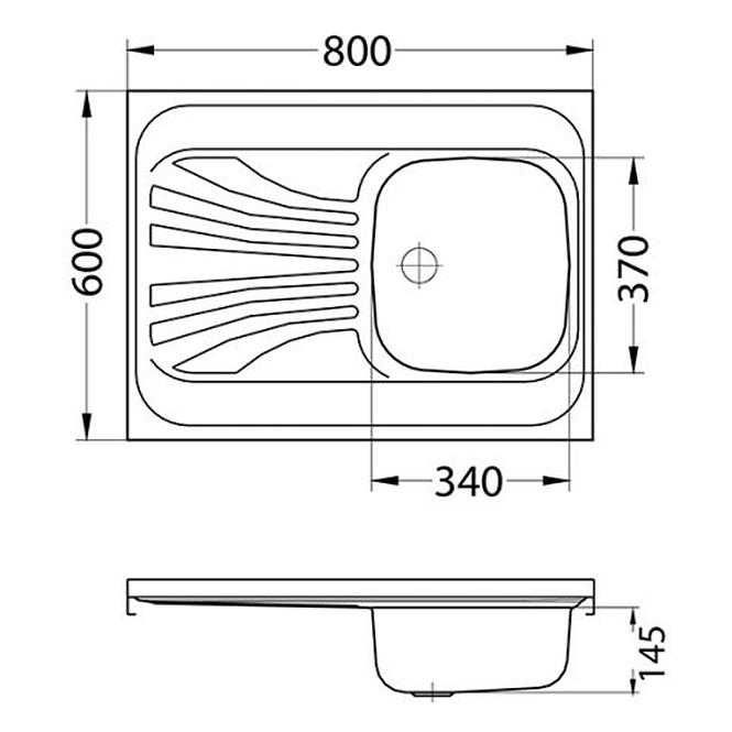 Sudoper 1K 80/60P+Sifon