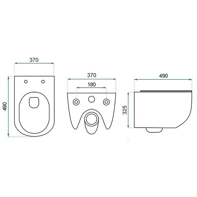 Viseća WC školjka Carter Rimless duroplast