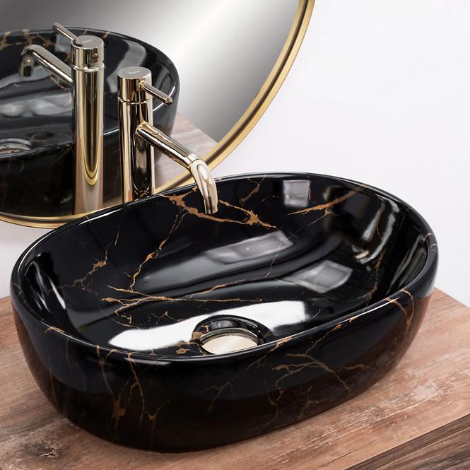 Nadpultni umivaonik Amelia Black Marble Shiny