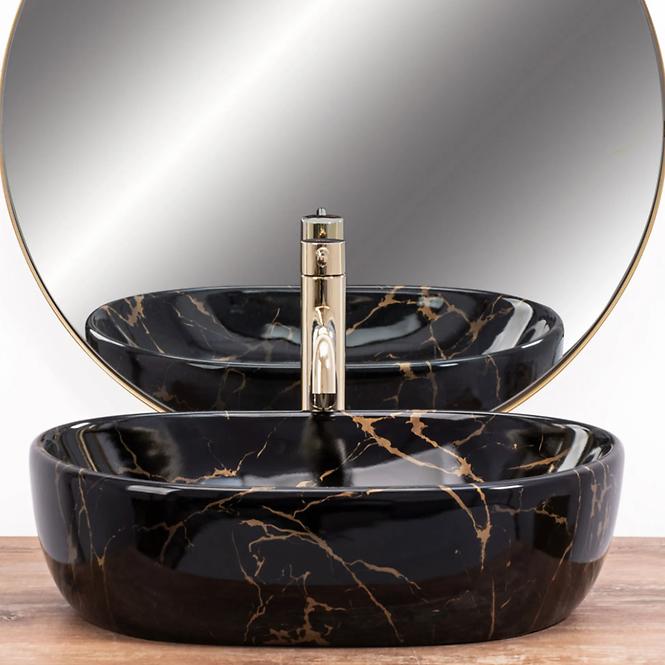 Nadpultni umivaonik Amelia Black Marble Shiny