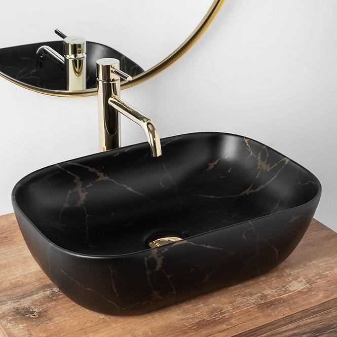 Nadpultni umivaonik Belinda Black Marble Mat