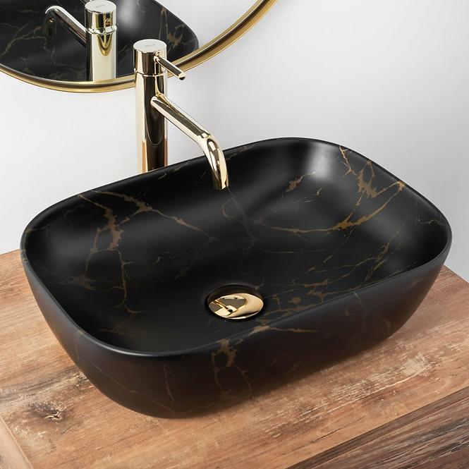 Nadpultni umivaonik Belinda Black Marble Mat