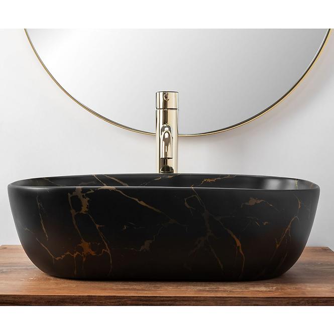 Nadpultni umivaonik Belinda Black Marble Mat