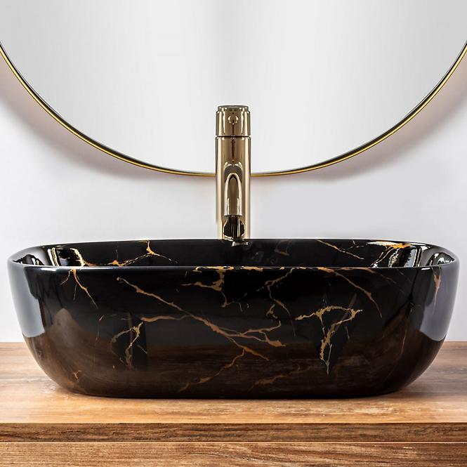 Nadpultni umivaonik Belinda Black Marble Shiny