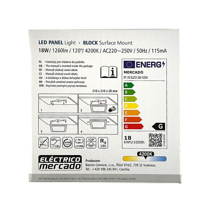 Svjetiljka LED BLOCK 18W 4200K