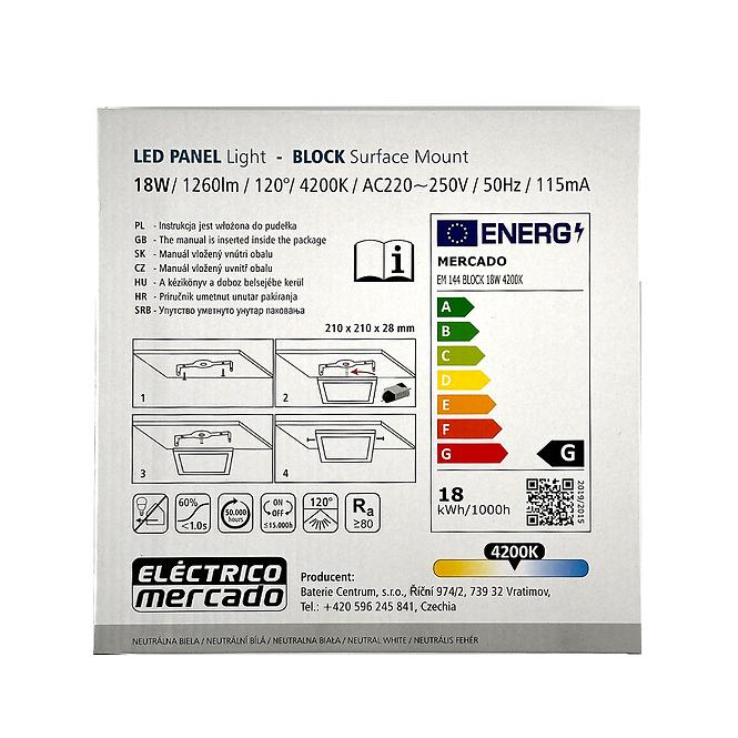 Svjetiljka LED BLOCK 18W 4200K