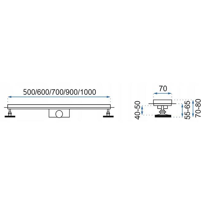 Linearna tuš kanalica Rea G0092 Neo&Pure N 700 brušeni čelik