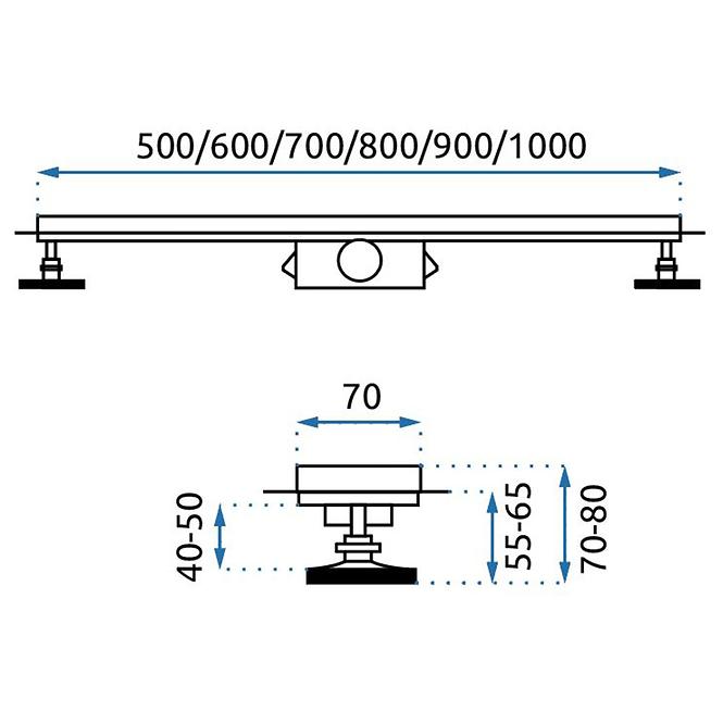 Linearna tuš kanalica Rea G5611 Neo&Pure Pro 1000 zlatni sjaj