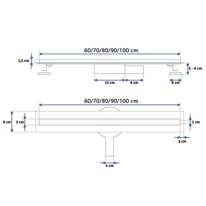 Linearna tuš kanalica Rea G8904 Neo Slim Pro 1000 crna