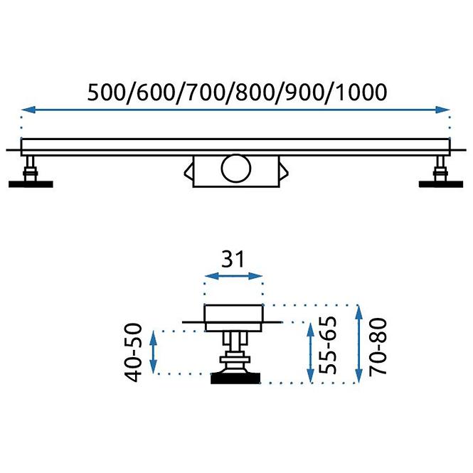 Linearna tuš kanalica Rea G5612 Neo Slim Pro 1000 zlatni sjaj