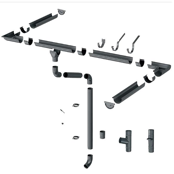 Oluk 64-002 čelik 125 mm 4 m Bryza smeđa RAL 8017