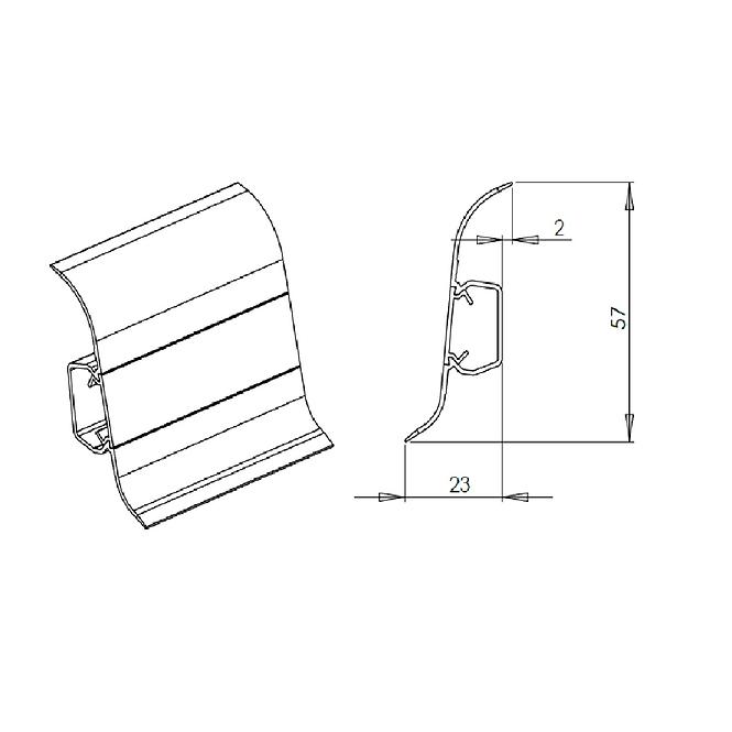 Podna lajsna PCV Premium Classic 154 Hrast cavalion