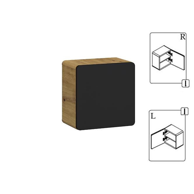 Viseći ormarić Bronx 35 cube hrast-mat crni