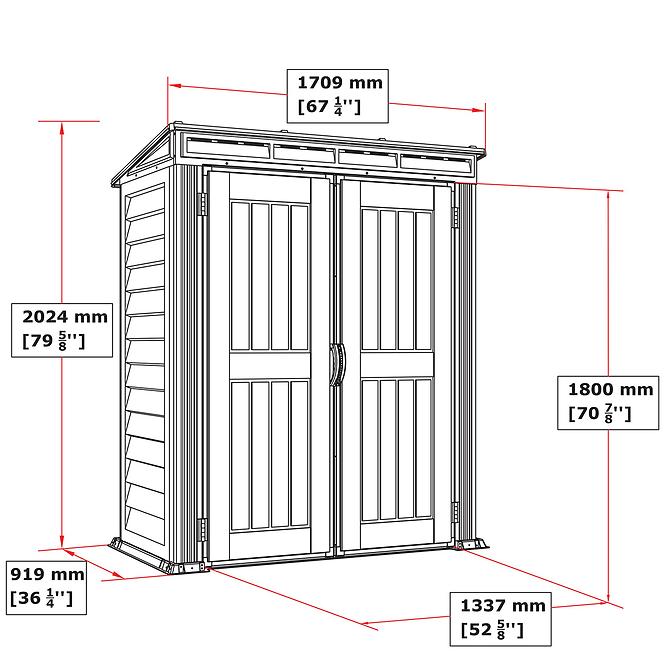 Vrtna kućica Yardmate Pent Plus  171x92x202 cm