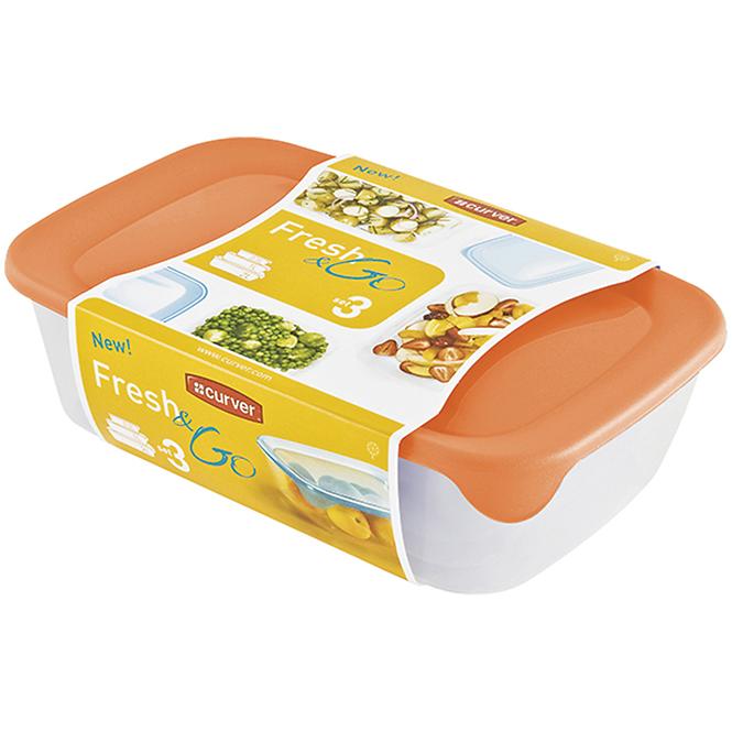 Set od 3 posude za hranu pravokutne fresh&go 249417 raz