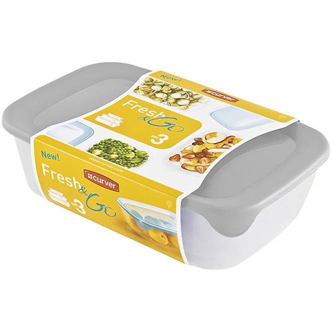 Set od 3 posude za hranu pravokutne fresh&go 249417 raz