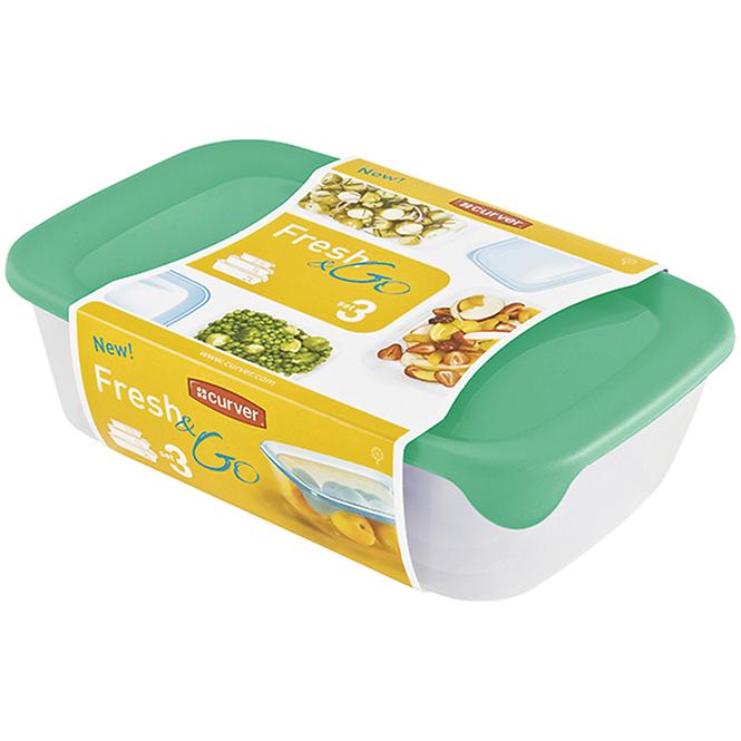 Set od 3 posude za hranu pravokutne fresh&go 249417 raz