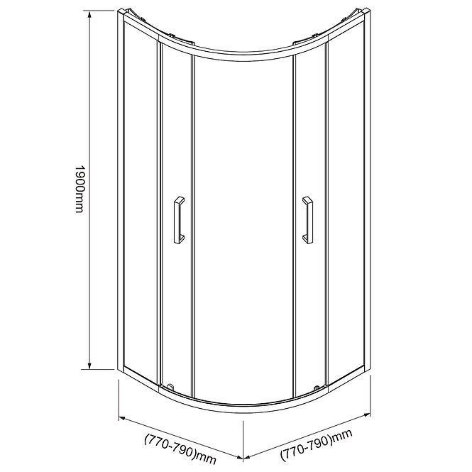 Tuš kabina Aura 80x80x190 krom