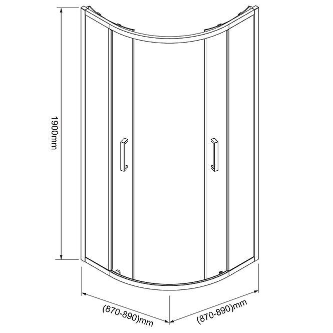 Tuš kabina Aura 90x90x190 krom