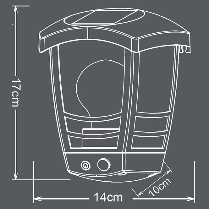 Solarna zidna lampa sa senzorom pokreta 46822 Black K1