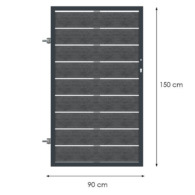 Vrata za ogradu Afrodyta lijeva 0,9x1,50 ZN RAL 7016 + kompozit