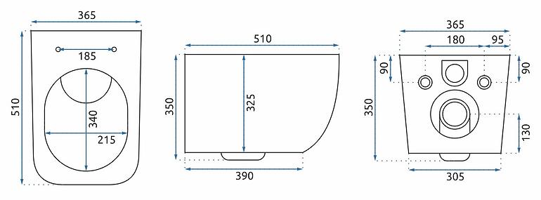 REA-C8006 VISEĆA WC ŠKOLJKA MARTIN RIMLESS DUROPLAST WH