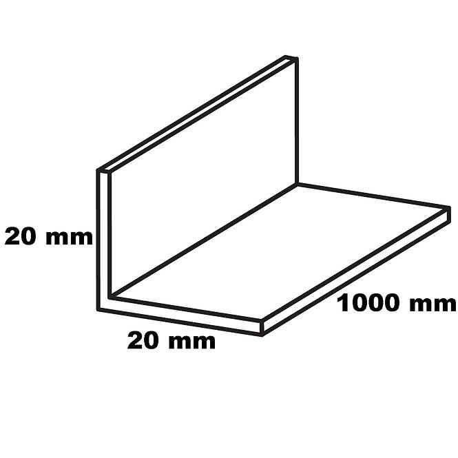 Kutnik pvc bijelo sjajno 20x20x1000                