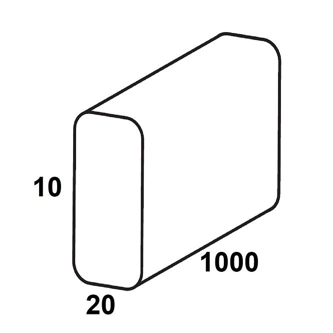 Profil ravni pvc bijela 20x10x1000