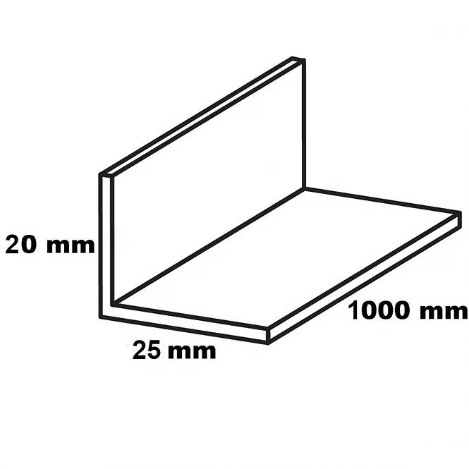 Kutnik pvc crni sjajni 25x20x1000                