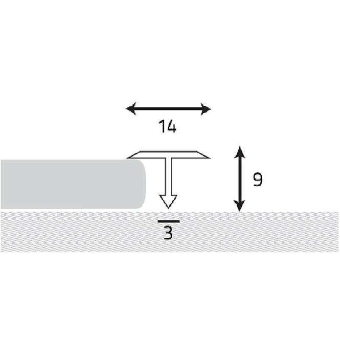 Profil t bruširani titan 14x9x900