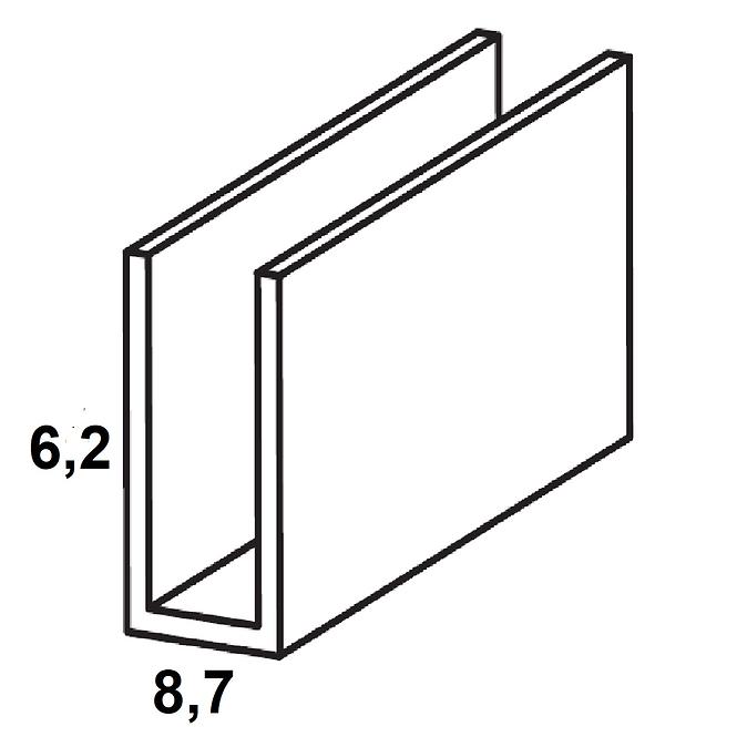 Profil u pvc bijelo sjajno 6.2x8.7x6.2x1000