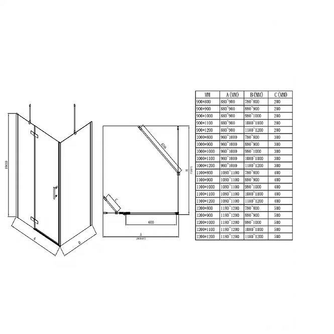 TUŠ KABINA JAZZ 120X100 BLACK